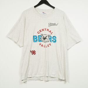 Vintage 90s Hanes Heavyweight Bear Valley T-Shirt XL Ash Gray Single Stitch